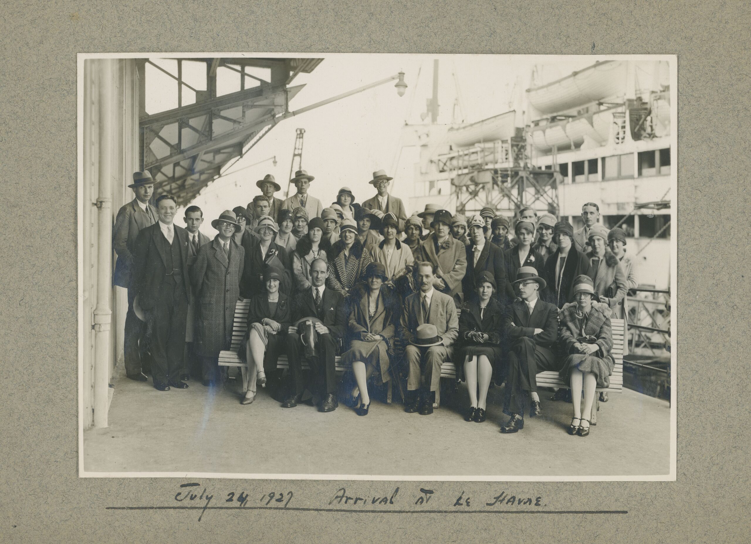 Album page: July 24, 1927, Arrival at Le Havre