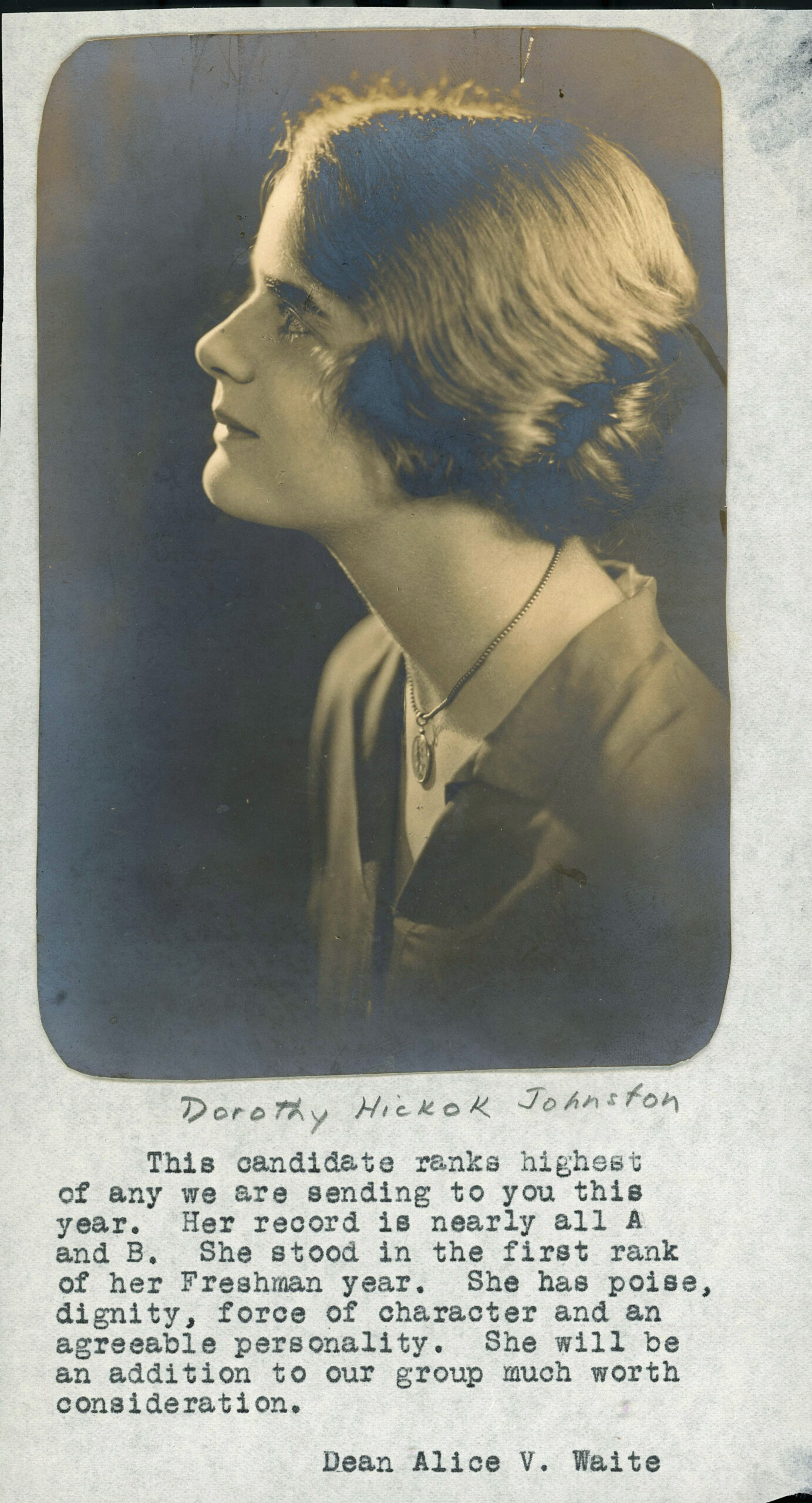 Dorothy Johnston portrait with recommendation statement