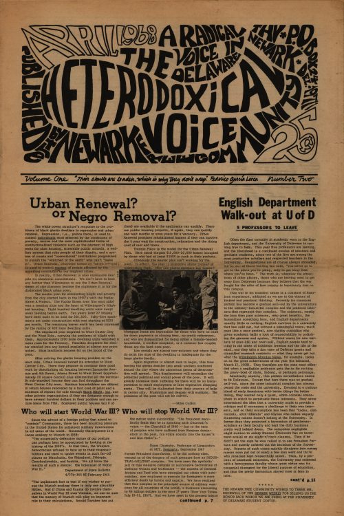 The Heterodoxical Voice, 1968 April. Volume 1, number 2, page 1