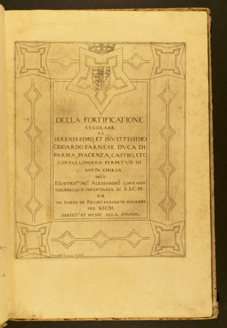 Della fortificatione regolare. [Parma, Italy: Per Mario Vigna, 1646].
