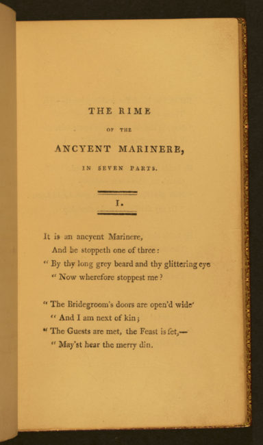 Lyrical Ballads with a Few Other Poems. London: Printed for J. & A. Arch, 1798.