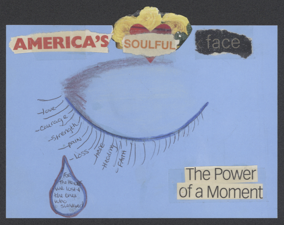 Creator unknown. [America’s Soulful Face]. Blue Sky Project card submission, circa September 2002