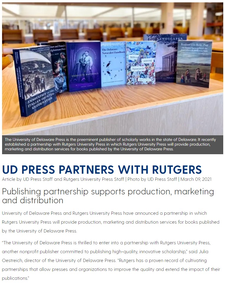 Rutgers University Press Partnership Announcement