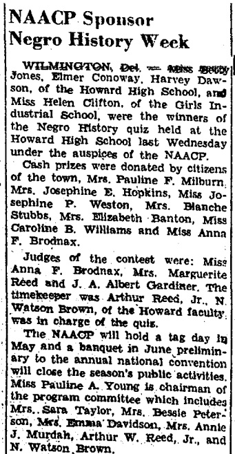 “NAACP Sponsor Negro History Week.” Philadelphia Tribune, 7 March 1940