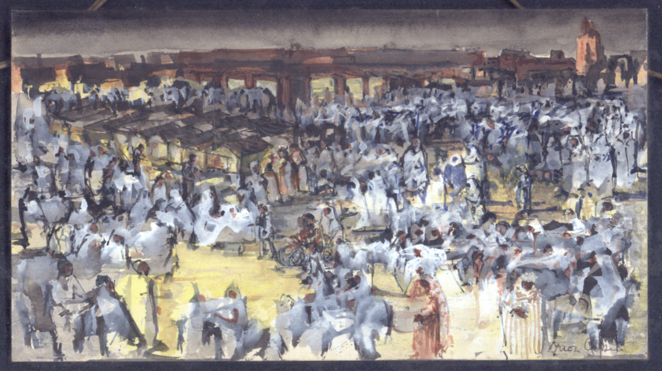 Brion Gysin, untitled painting [Moroccan street scene 1], undated