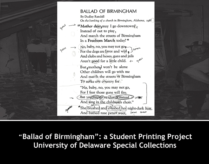 Poster for "Ballad of Birmingham" exhibition