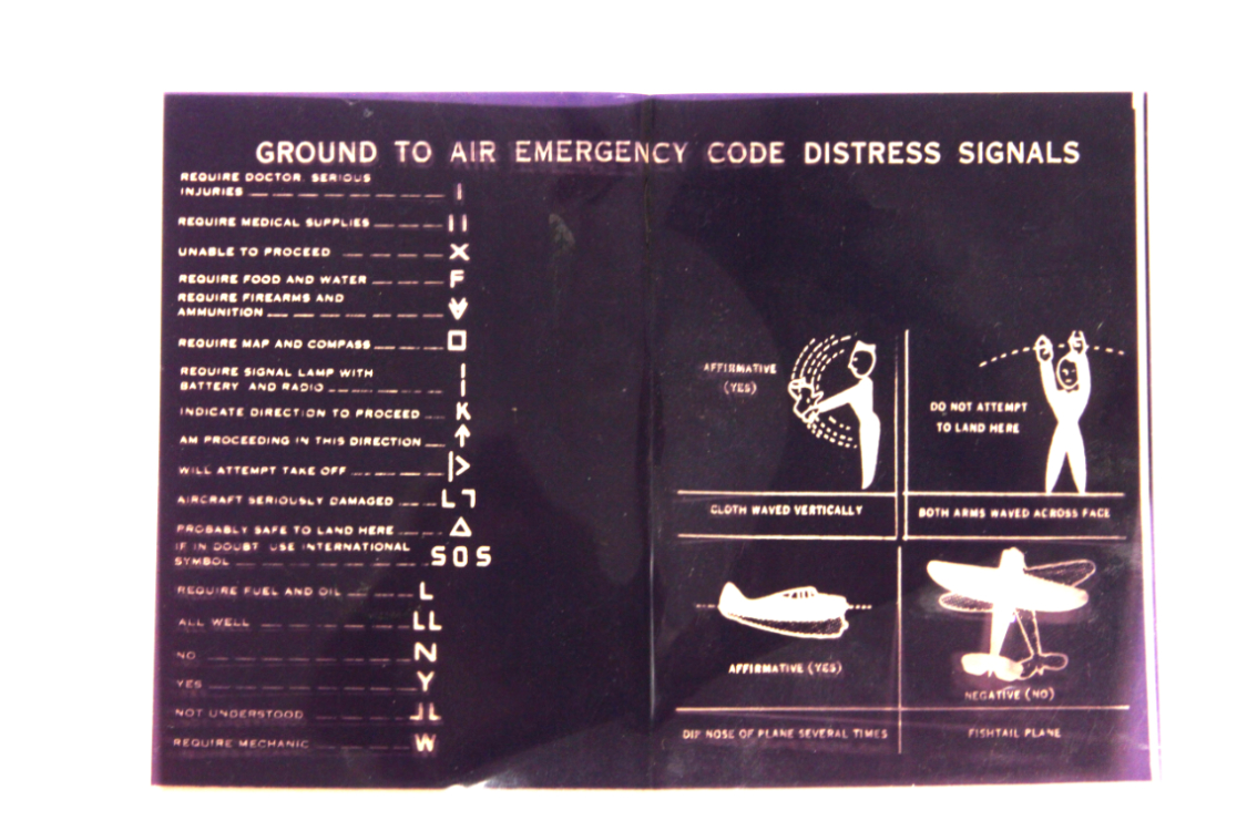 United States Coast and Geodetic Survey. Ground to Air Emergency Code Distress Signals, from Seattle (X-1) Sectional Aeronautical Chart. 1955.