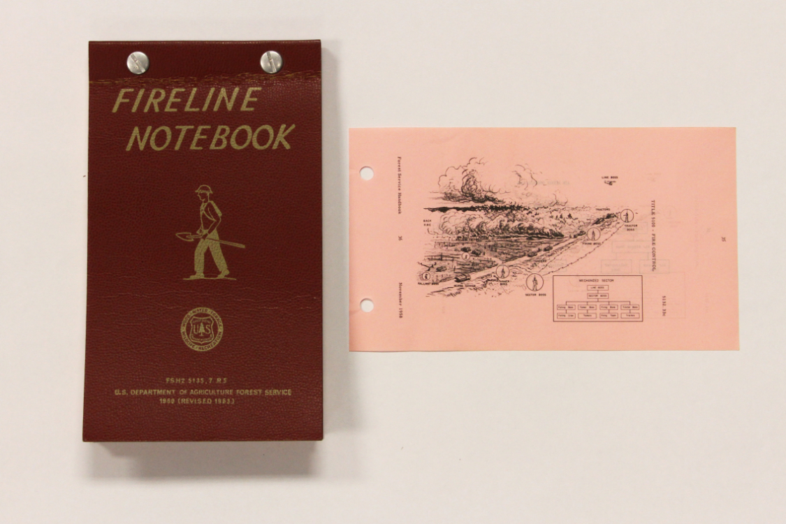 United States Forest Service. Fireline Notebook with Illustration Page. 1968