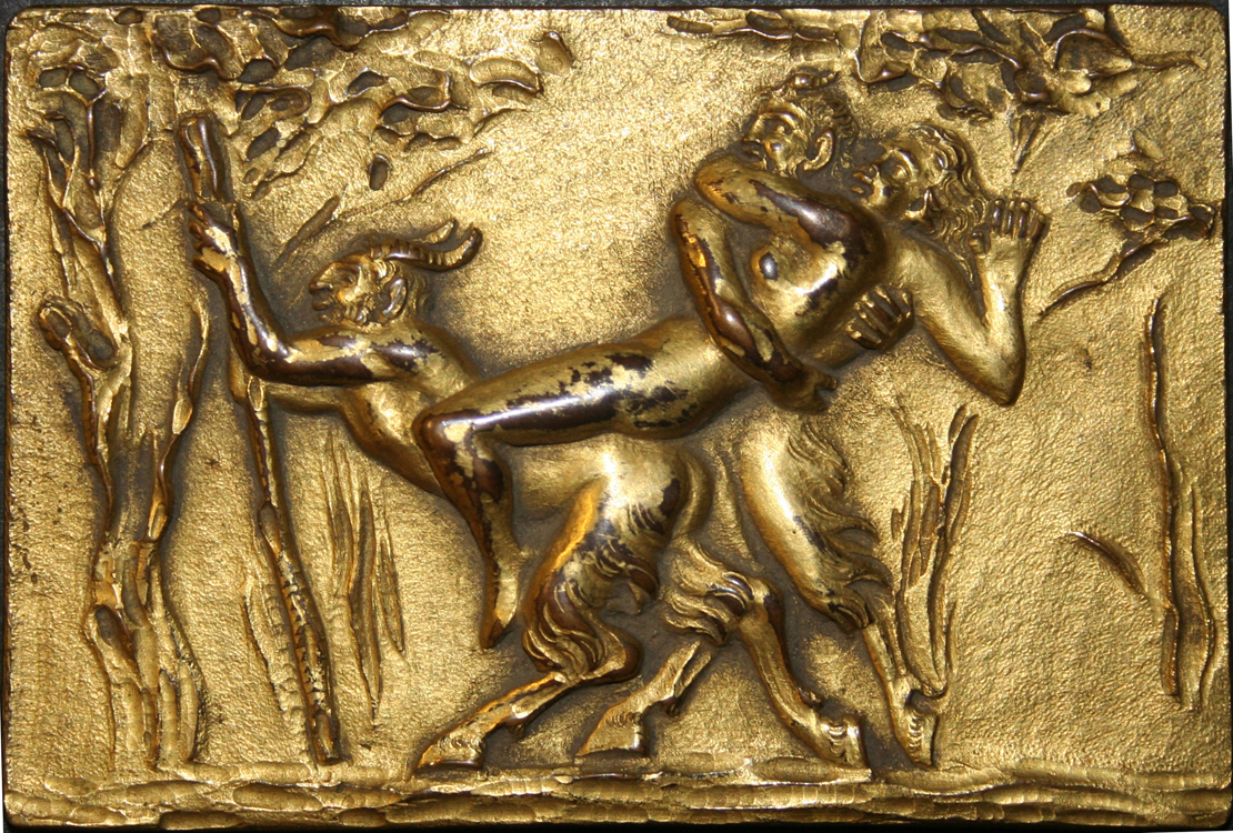 133 Plaque, Satyrs and Nymph