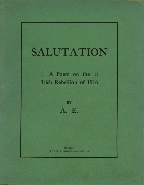 Cover for A. E.’s “Salutation: A Poem on the Irish Rebellion of 1916” (1917).