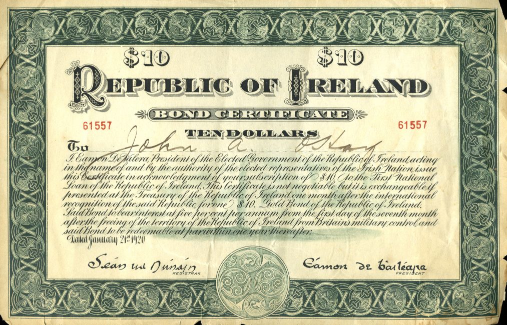 Republic of Ireland Bond Certificate