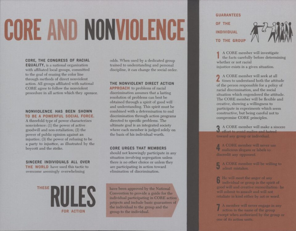 CORE Rules for Action pamphlet, circa 1963