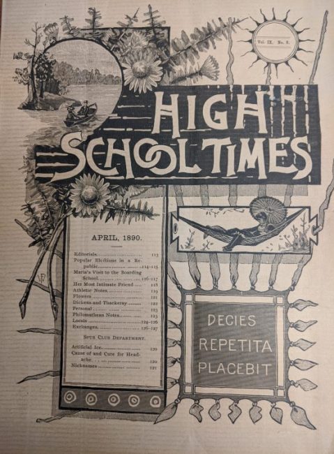 Thumbnail: Paul Laurence Dunbar, 1872-1906. High School Times. Dayton, Ohio: Philomathean Society of Central High School.