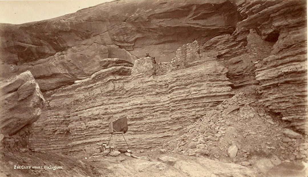 William Henry Jackson (1843-1942), Cliff House Rio San Juan, 1875, 4 ½ x 7 ½ inches, albumen. Museums Collections, Gift of Carol Nigro, PhD 2009 & Charles Isaacs.
