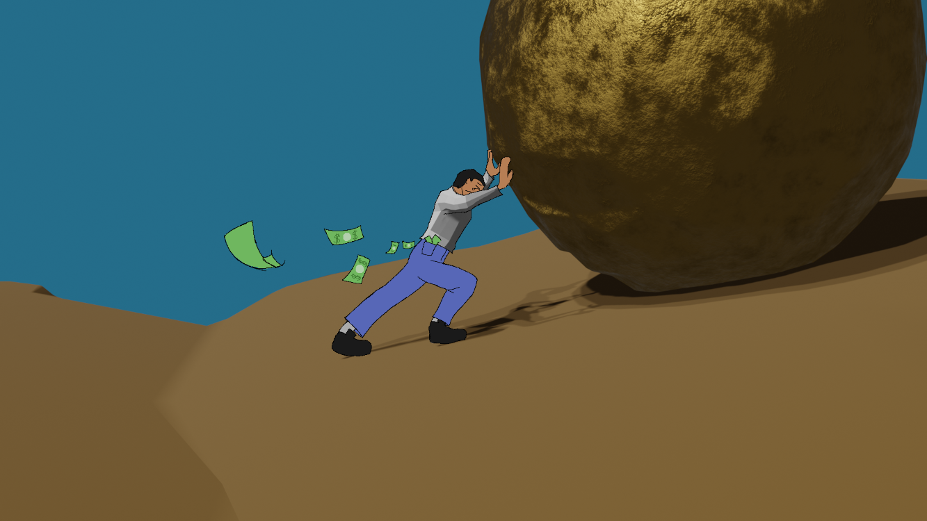 Liam Czap. “Modern Sisyphus,” digital artwork, 2023.