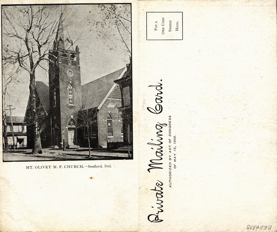 Mt. Olivet M. P. Church,-Seaford, Del., 1898–1901, from the Delaware Postcard Collection