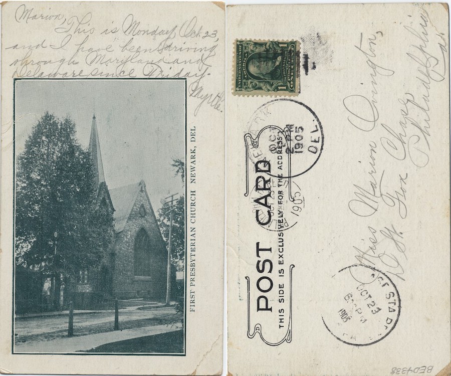 First Presbyterian Church, Newark, Del, 1901–1905, From the Delaware Postcard Collection