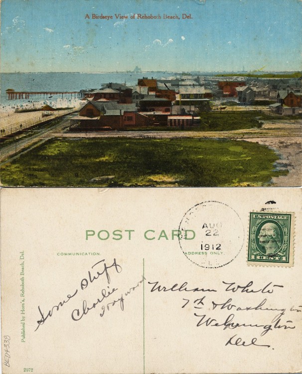 Birdseye View of Rehoboth Beach, Del., 1907–1912, From the Delaware Postcard Collection