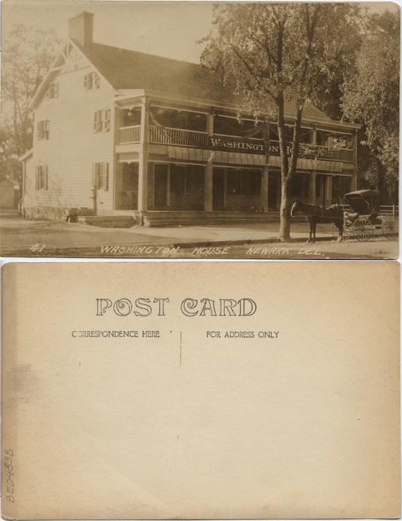 Washington House, Newark, Del., 1907 or later, From the Delaware Postcard Collection