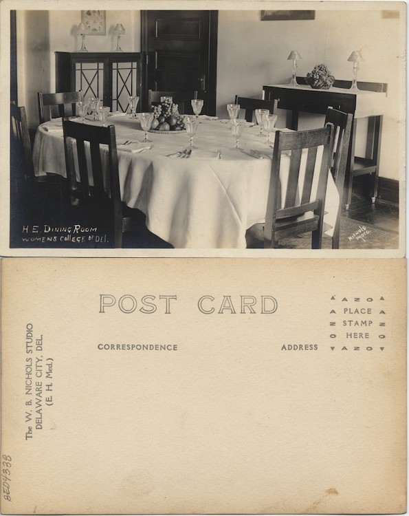 H. E. Dining Room, Womens College of Del., 1918–1930, From the Delaware Postcard Collection