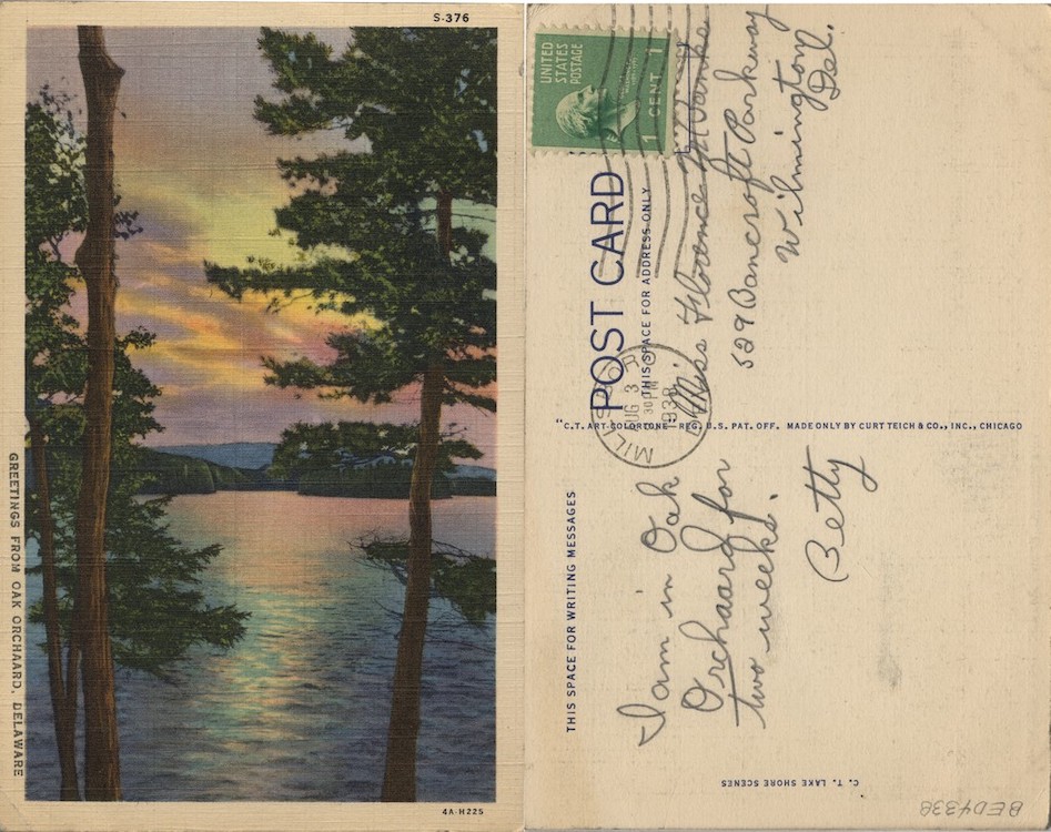 Greetings from Oak Orchaard, Delaware 1930–1938, From the Delaware Postcard Collection