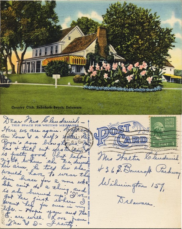 Country Club, Rehoboth Beach, Delaware, 1930–1945, From the Delaware Postcard Collection