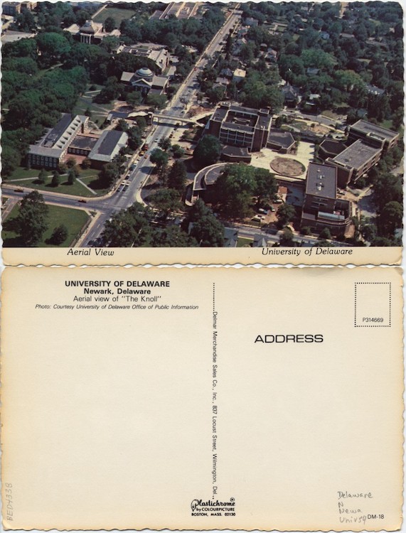 Aerial View: University of Delaware, 1963–1969, From the Delaware Postcard Collection