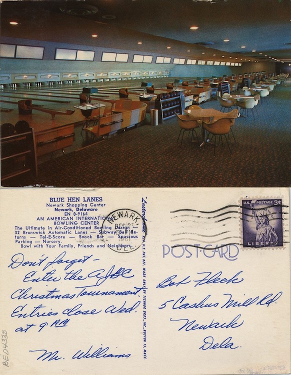 Blue Hen Lanes: Newark Shopping Center, Newark, Delaware, 1950–1961, From the Delaware Postcard Collection