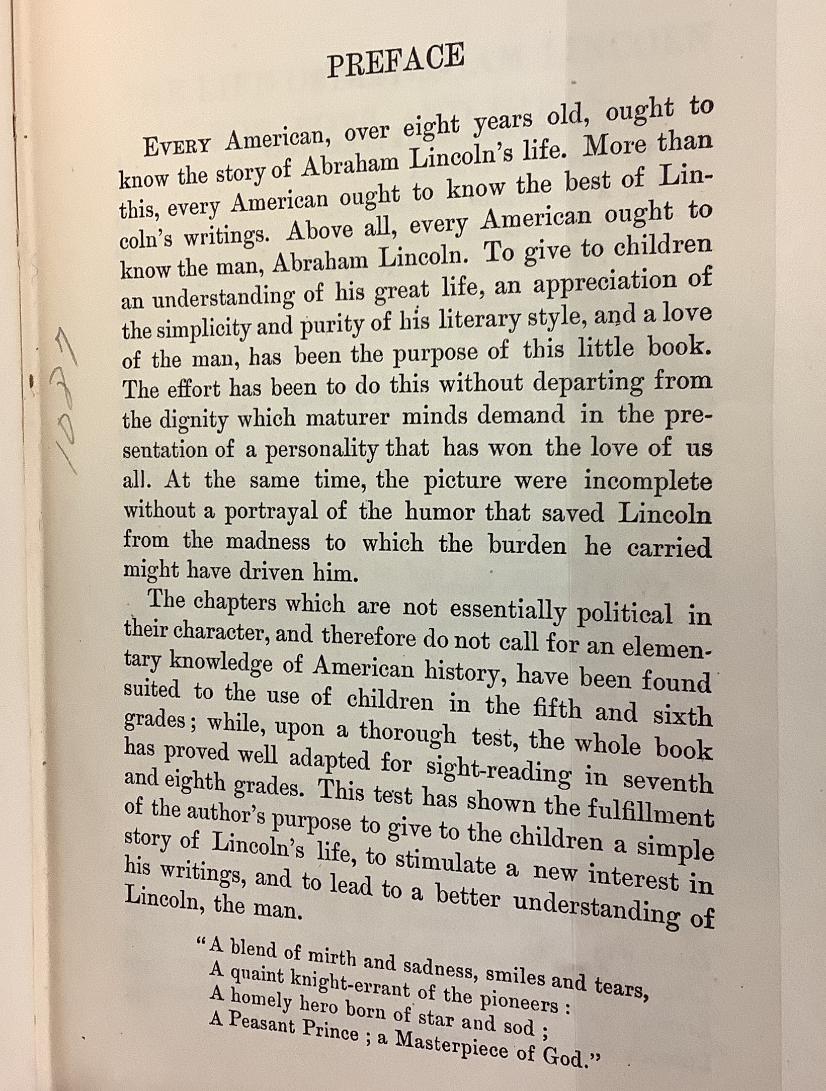 The life of Abraham Lincoln for boys and girls