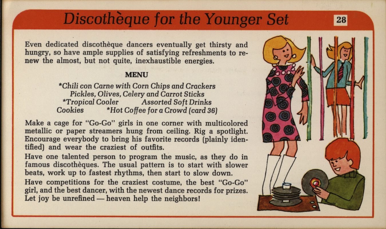 “Discotheque for the Younger Set.”Jell-O Gelatin Hostess Guide