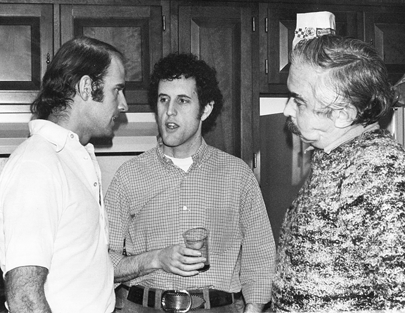 Photograph of Senator Joe Biden talking to Ted Kaufman and Wes Barthelmes, 1974