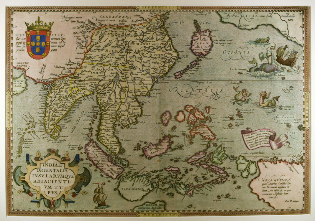 Indiae Orientalis, insularumque adiacientium typos. Antwerp, 1588. Hand-colored engraving on paper.