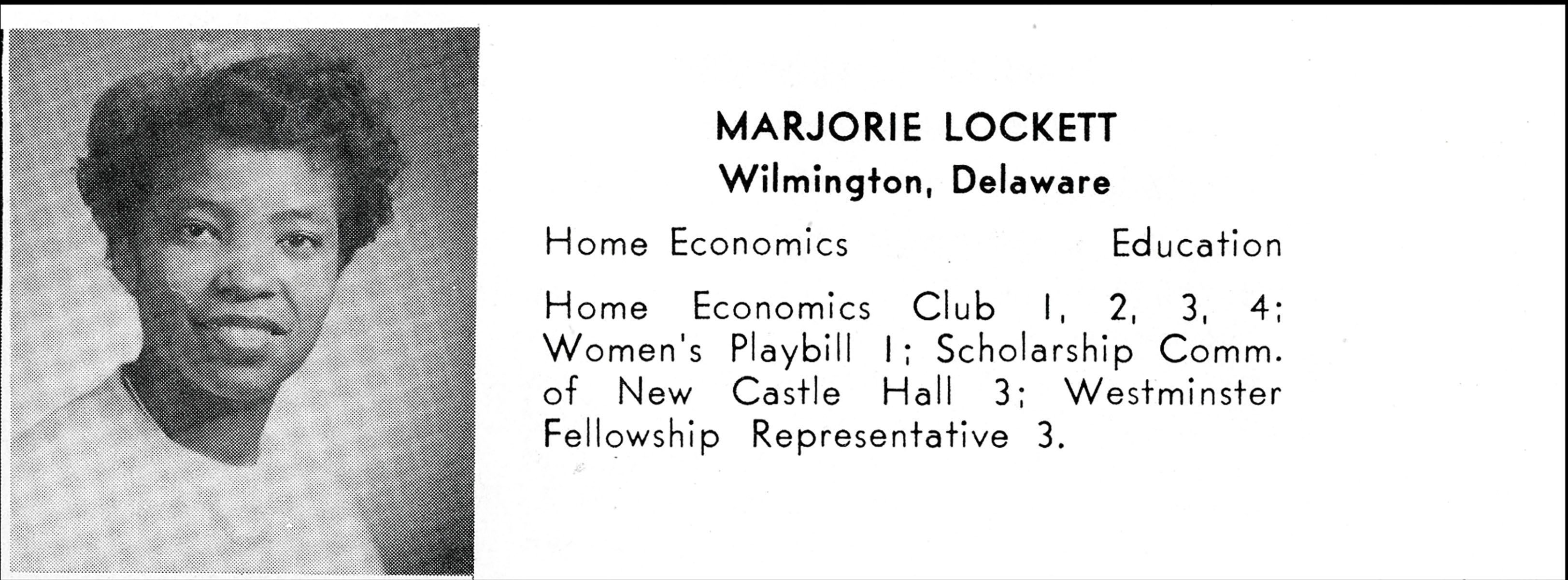 Yearbook photographs of 1956 UD senior class members Marjorie Lockett and Leonard L. Williams (2)