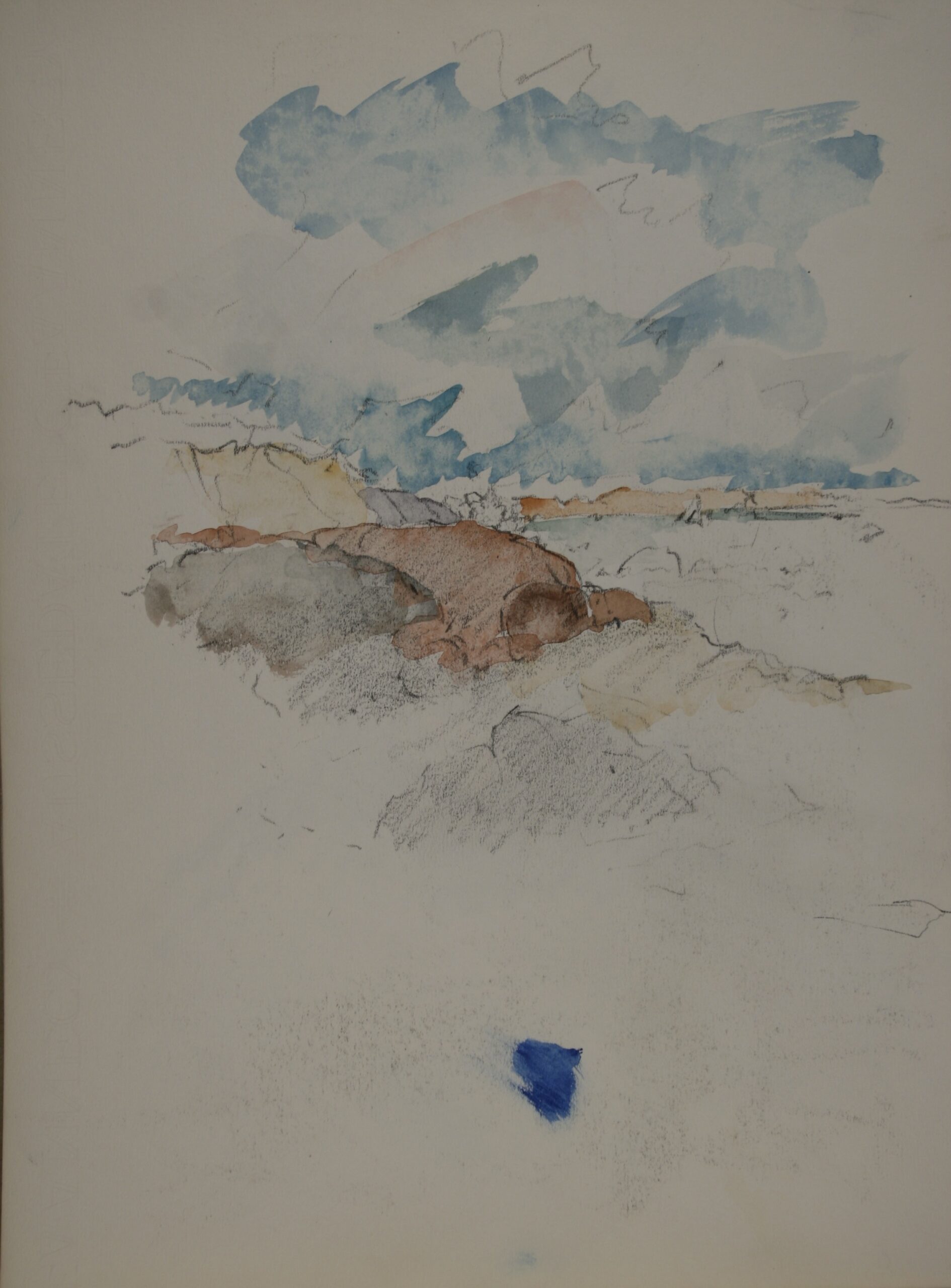 John Edward Heliker (American, 1909-2000), <i>Seascape</i>, n.d., watercolor, charcoal. Museums Collections, Gift of Heliker LaHotan Foundation