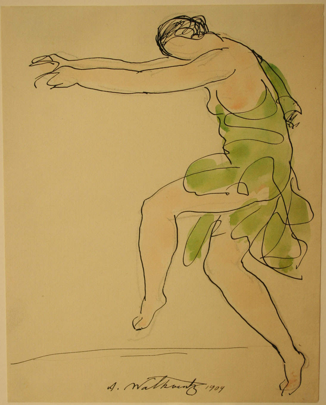 Abraham Walkowitz (American, 1878-1965), [<i>Isadora Duncan Study 01</i>], 20th c., ink, watercolor, graphite. Museums Collections, Gift of Ms. Virginia Zabriskie