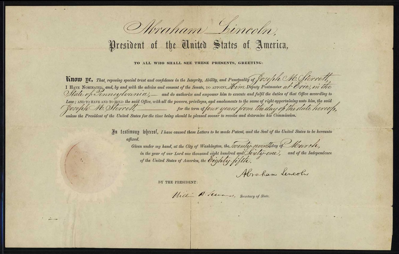 Signed Lincoln appointment