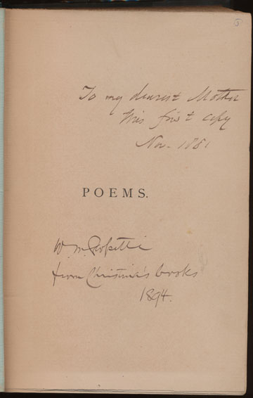 Dante Gabriel Rossetti, 1828-1882. Poems: a new edition. London: Ellis & White, 1881.