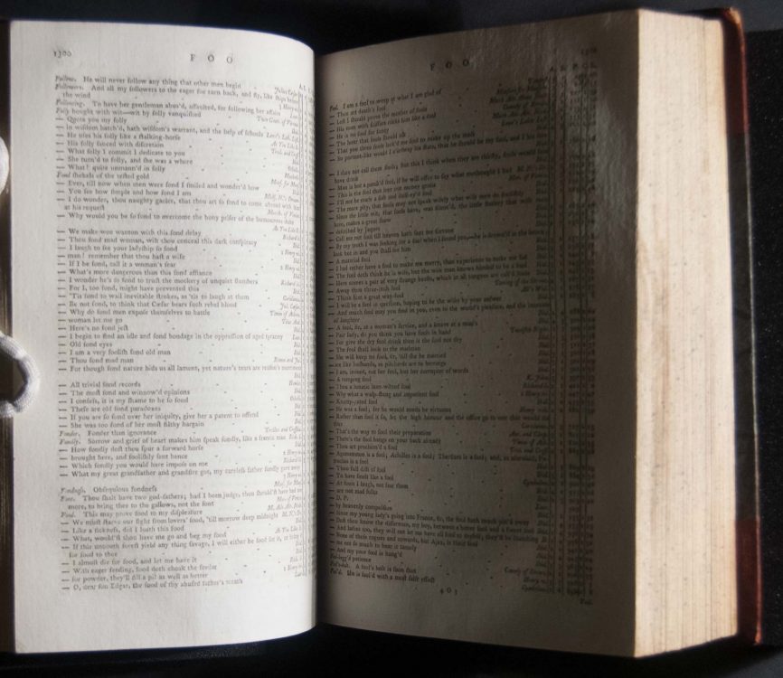 An index to the remarkable passages and words made use of by Shakspeare
