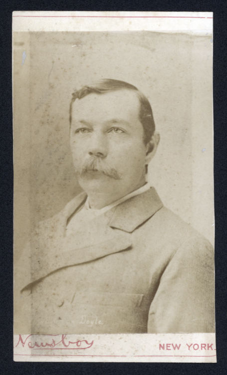Newsboy. Arthur Conan Doyle, albumen cabinet card,  New York, [1894]. Mark Samuels Lasner Collection.