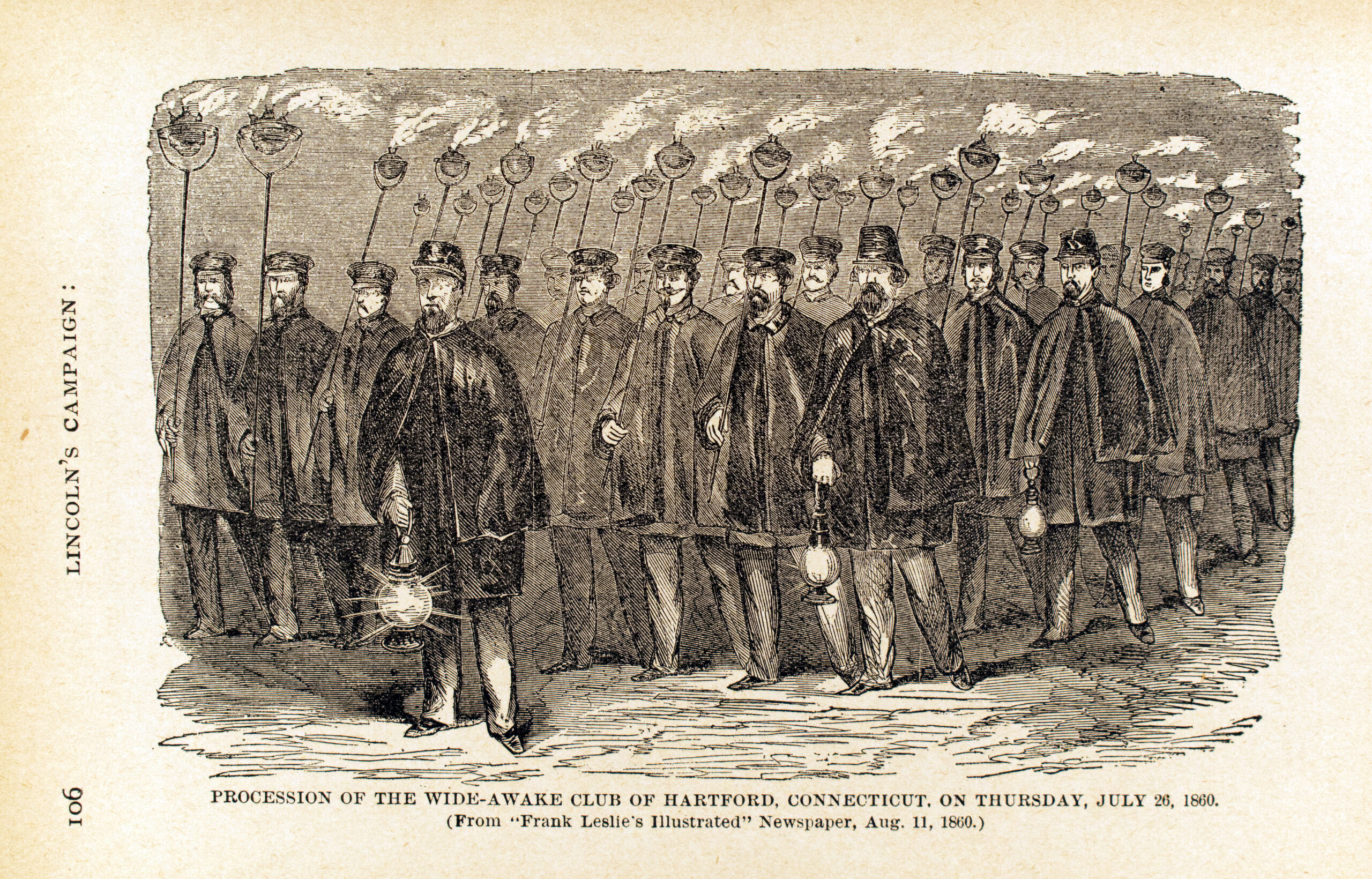 Oldroyd, Osborn H. Lincoln’s campaign; or, the political revolution of 1860. Chicago: Laird and Lee, 1896. The Wide-Awakes.