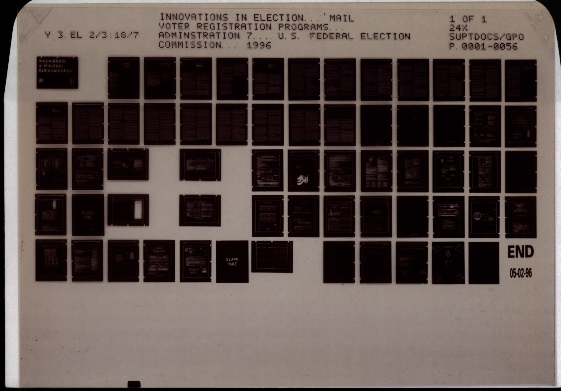 Mail Voter Registration Programs. Washington D.C: National Clearinghouse on Election Administration, Federal Election Commission. GOVDOC: Y 3.EL 2/3:18/7.