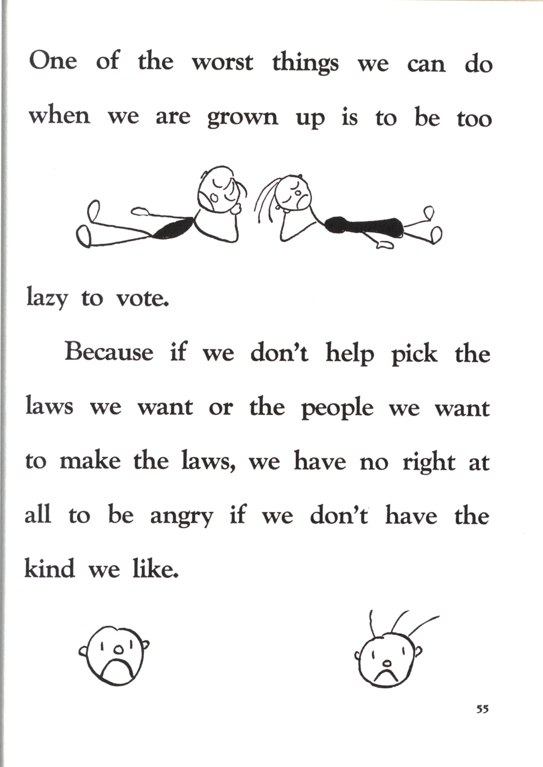 Page 55 of “Fair Play,” by Munroe Leaf. 1967. New York: J. B. Lippencott. PS3523.E125 F37z 1967.