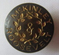 Cheshire Manufacturing Company (Cheshire, CT), McKinley and Roosevelt button stud, from the Winthrop Topliff Doolittle, Sr., button collection