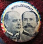 Whitehead & Hoag Co., McKinley and Hobart celluloid button, from the Winthrop Topliff Doolittle, Sr., button collection