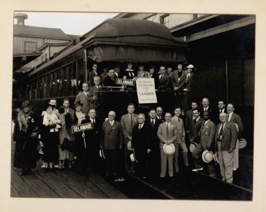 Photograph of Thomas J. Herlihy, Jr., and others en route to the 1936 Republican National Convention in Cleveland, OH