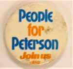 Creator unknown, “People for [Russ] Peterson” campaign button, 1972, from the Jerome O. Herlihy political campaign ephemera collection
