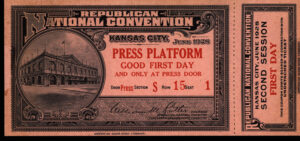 1928 Convention Press Ticket, June 1928