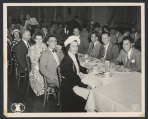 Creator unknown, National Democratic Convention Dinner, (Delaware Chapter). Mr. and Mrs. Gordon Smith, Senator and Mrs. Frear, Mrs. Harris McDowell, Mr. Jack Schwab, Mr. William Potter, Mr. Stein, and Mr. Robert F. Kelly, July 1948, from the Senator J. Allen Frear, Jr., papers