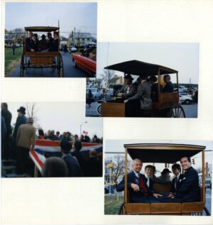 Photographs of Dale Wolf and Gary Hinds during the Return Day parade, November 10, 1988