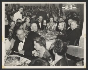 The Inaugural Dinner hosted by Harry S Truman and Alben Barkley, the Presidential electors. At table # 36: Mr. and Mrs. Gray, Mr. and Mrs. Grover, Mr. and Mrs. Freer, Senator and Mrs. Frear, Mr. Jacob Mays, and Senator and Mrs. Kerr, January 19, 1949